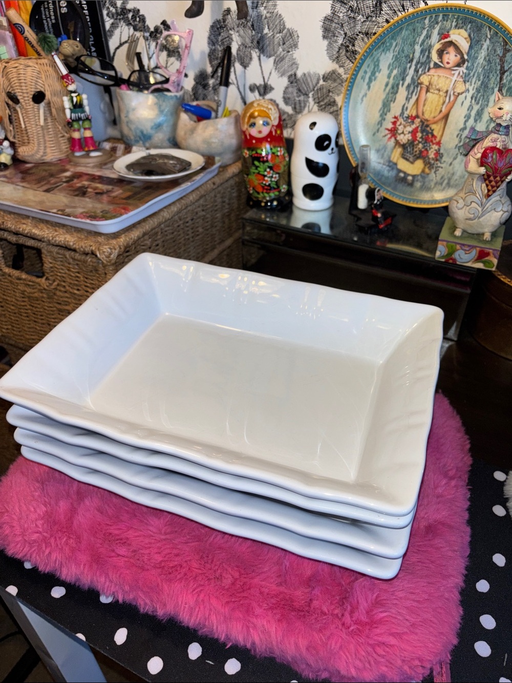 EUC Simple Dining white ceramic rectangular11 1/2 X 8 1/2 in baking/Serving/ di
